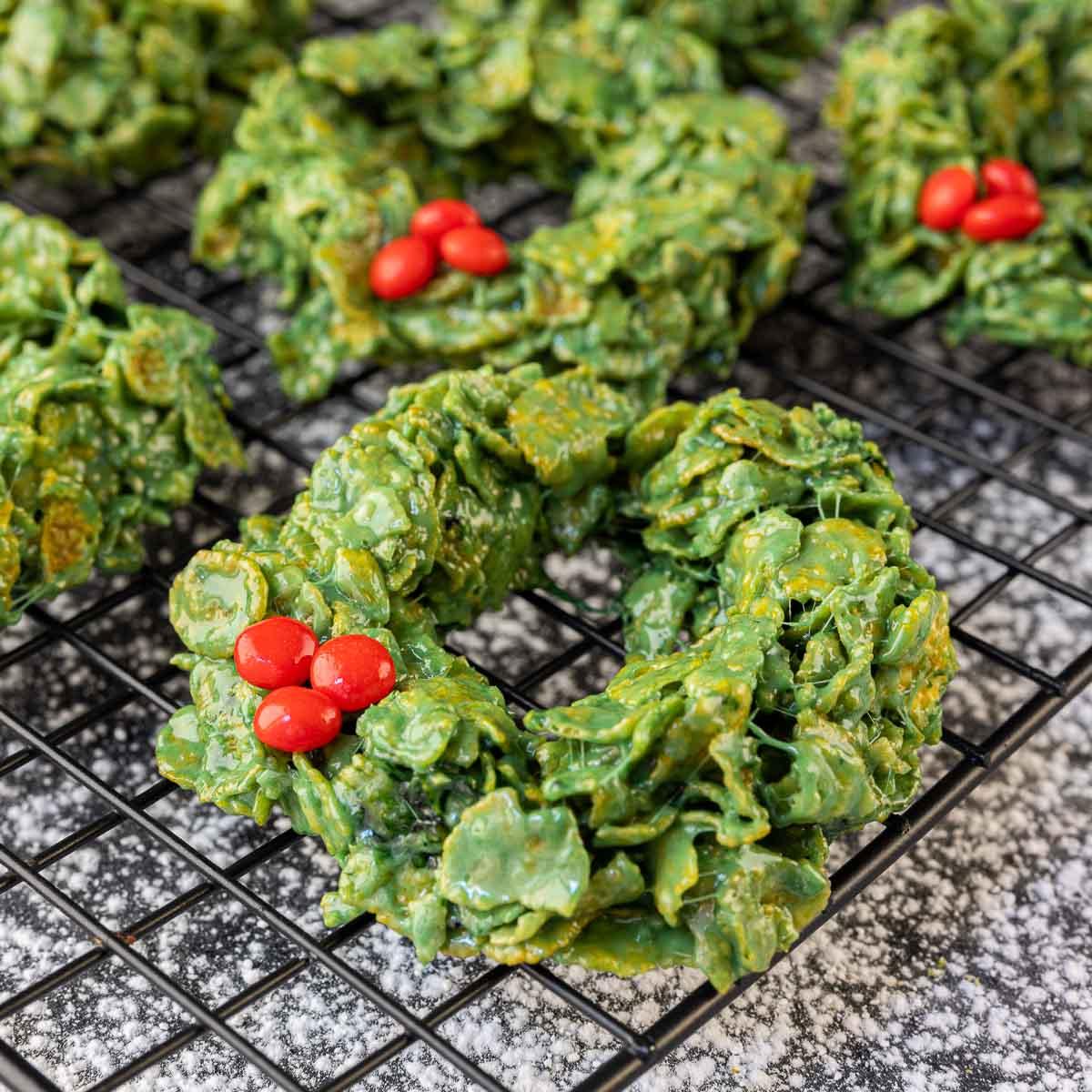 Weihnachtskranzplätzchen 2 Cornflakes-Weihnachtskränze