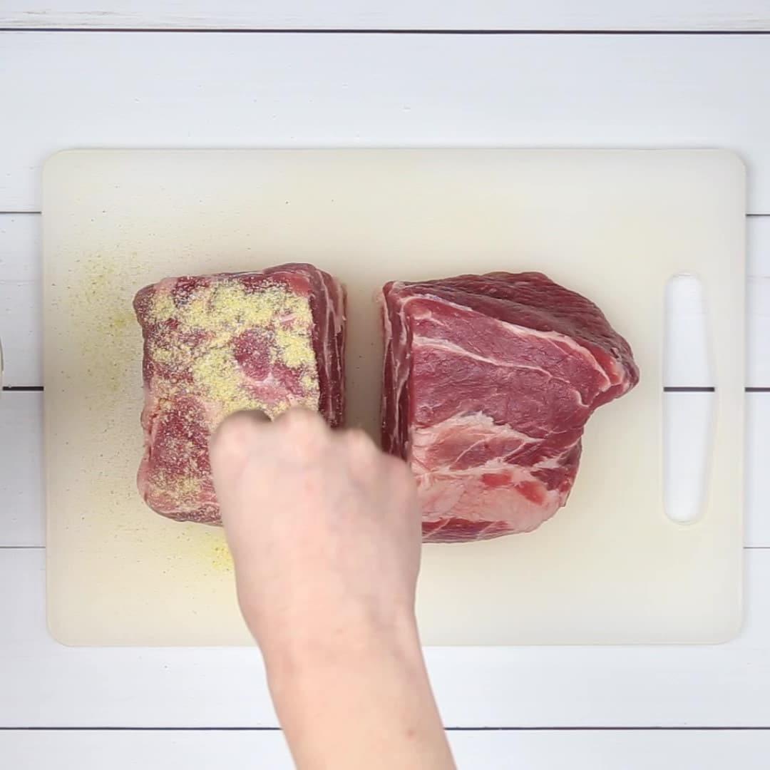 **Schnellkochtopf Pulled Pork** 4 Schweineschulter würzen für Instant Pot Pulled Pork