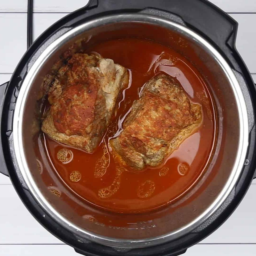 **Schnellkochtopf Pulled Pork** 6 Instant Pot Pulled Pork mit BBQ-Sauce gekocht