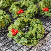 Weihnachtskranzplätzchen 7 Weihnachtskränze aus Cornflakes