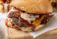 Hearty Slow Cooked Beef and Cheddar Sandwiches