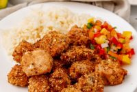 Air Fryer Hot Honey Salmon Bites