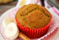 Golden Spiced Banana Pumpkin Muffins