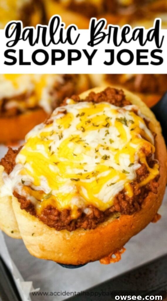 Sloppy Joe Stuffed Garlic Bread 11 Easy homemade sloppy joes take on a whole new level of deliciousness when heaped on garlic bread and topped with gooey melted cheese. This 20 minute ground beef recipe takes just a handful of ordinary ingredients and turns it into a hearty main dish that kids and adults alike will enjoy.