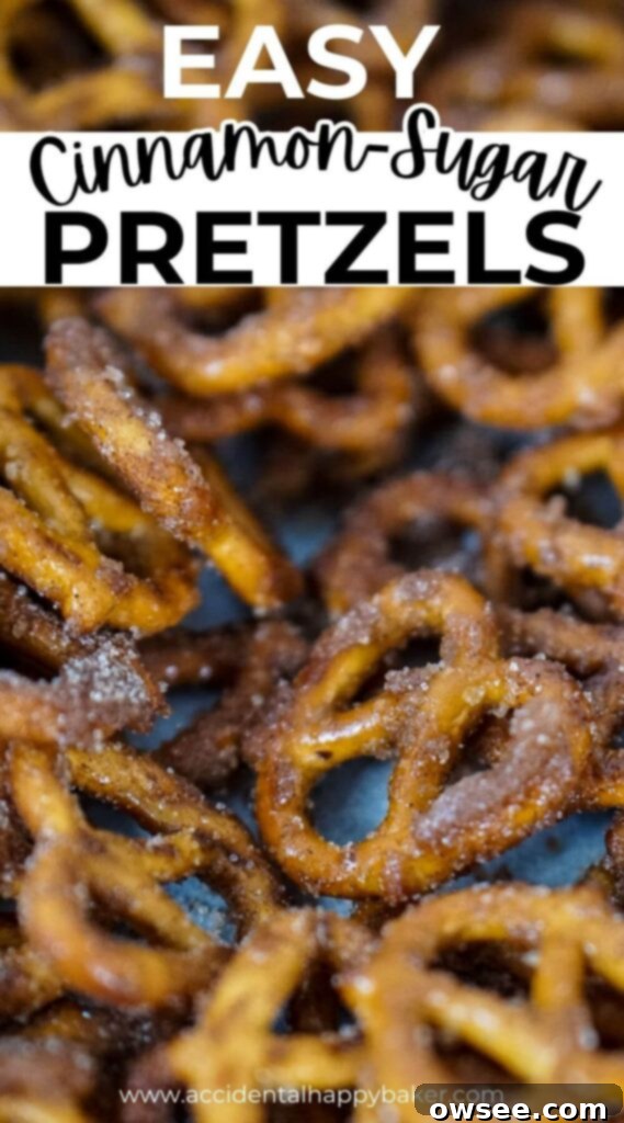 Sweet Cinnamon Twists 9 This ridiculously easy cinnamon sugar pretzel recipe yields sweet, cinnamon sugar coated, crunchy pretzels for a sweet and salty snacking combo that you’ll love. Best of all, this recipe just takes a few ingredients and a few minutes in the microwave making it a perfect kid friendly cooking recipe.
