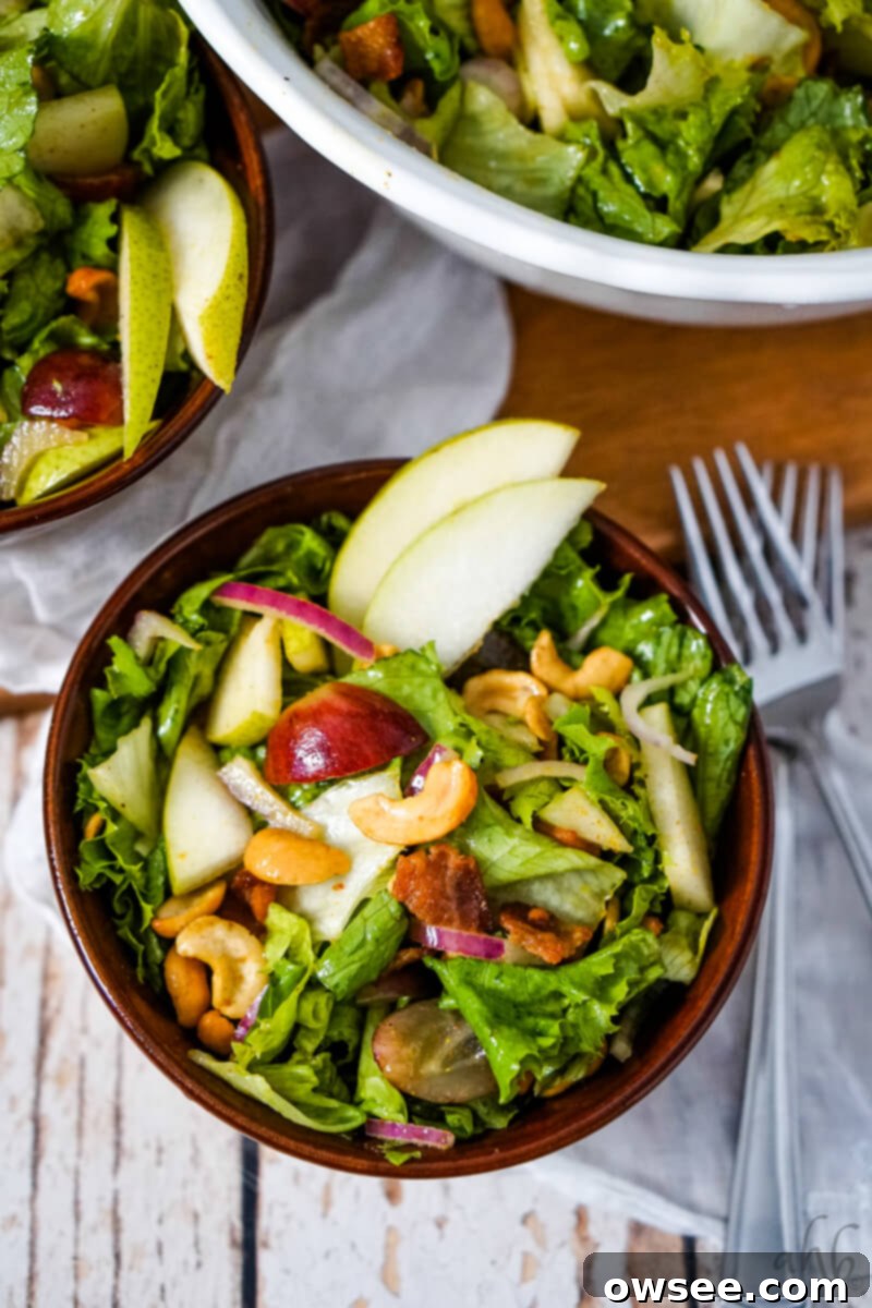 Cashew Salad 3 A serving of Cashew Nut Salad in a brown bowl.