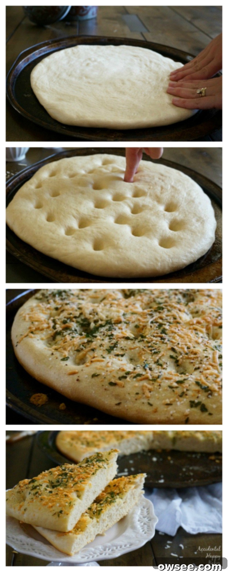 Cheesy Garlic Focaccia 2 Light and tender focaccia bread, generously soaked with butter, garlic, cheese, and herbs, perfect for dipping into rich marinara or delicious soups.