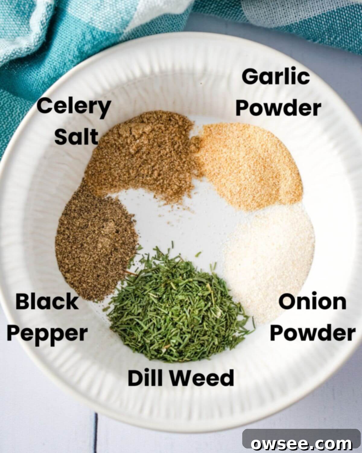 Dill-icious Tuna Salad 4 A beautifully arranged plate showcasing the essential spices needed to make a flavorful Dill Pickle Tuna Salad.