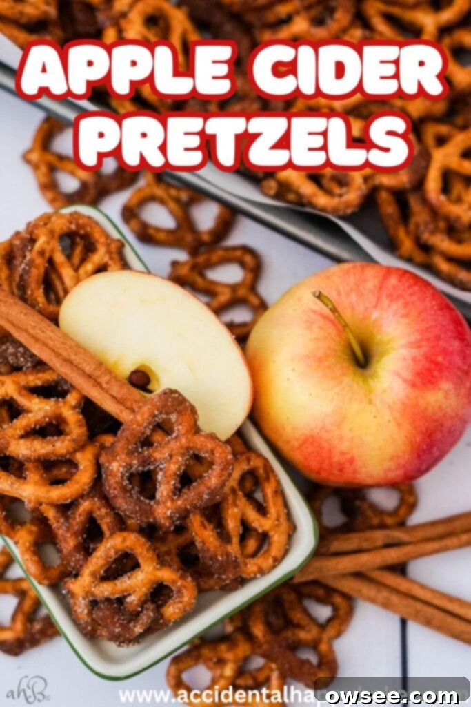 Sweet, salty, and crunchy apple cider seasoned pretzels are the perfect fall snack! Quick and easy to make in the microwave with warm apple cider flavors.