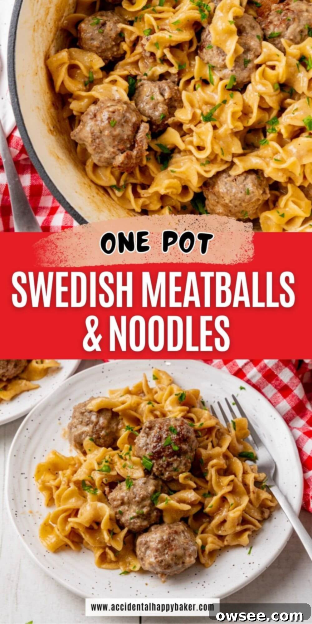 Creamy One Pot Swedish Meatballs and Noodles 12 This One Pot Swedish Meatballs and Noodles recipe is creamy, hearty and delicious, not to mention budget friendly! You can make this recipe even easier by using store bought frozen meatballs. I like to serve this dish with steamed broccoli to soak up any extra sauce on the plate!
