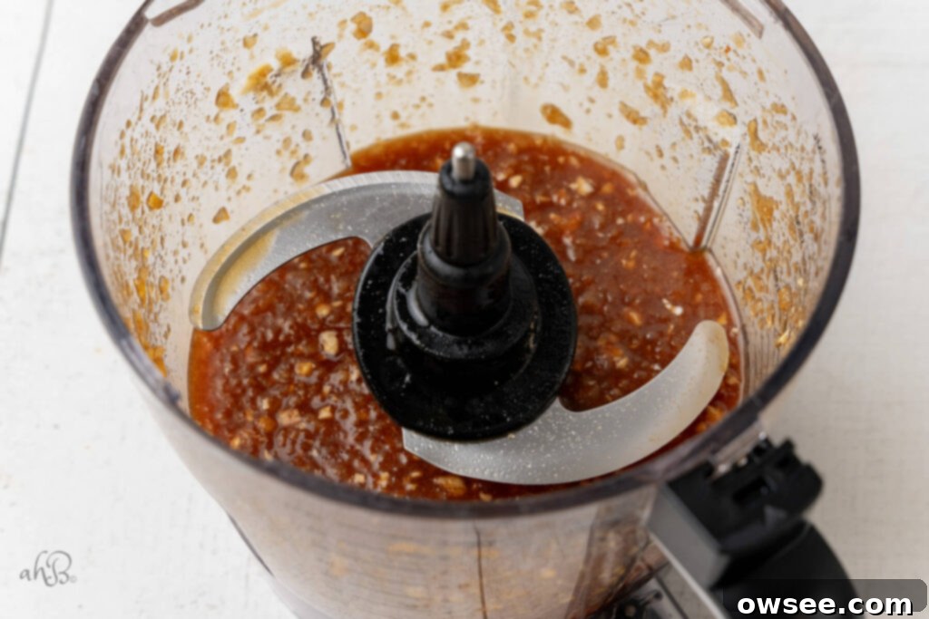 Tender Instant Pot Korean Beef 6 The ingredients for the sauce have been blended in a food processor.