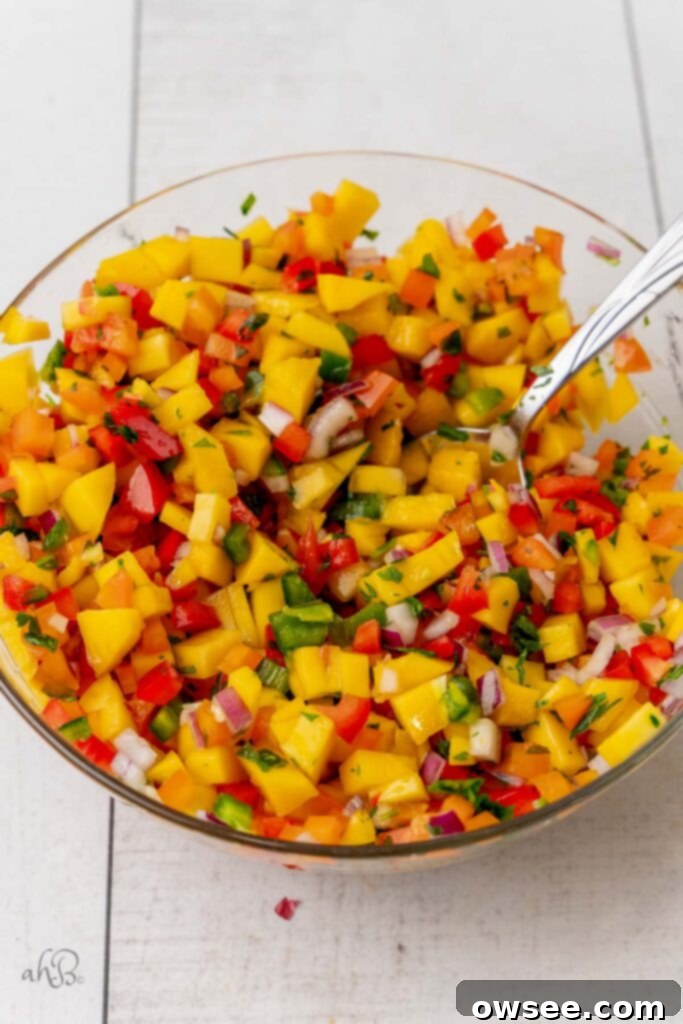 Tropical Heat Mango Salsa 7 Juice the limes and add the lime juice. Stir and salt to taste.
