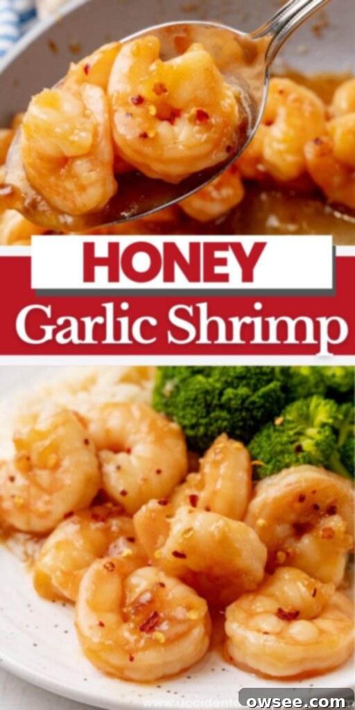 Honey Garlic Glazed Shrimp 12 This recipe yields juicy shrimp coated in a sweet and sticky garlicky honey glaze. Caramelized to perfection with a touch of spice. All in less than 30 minutes!