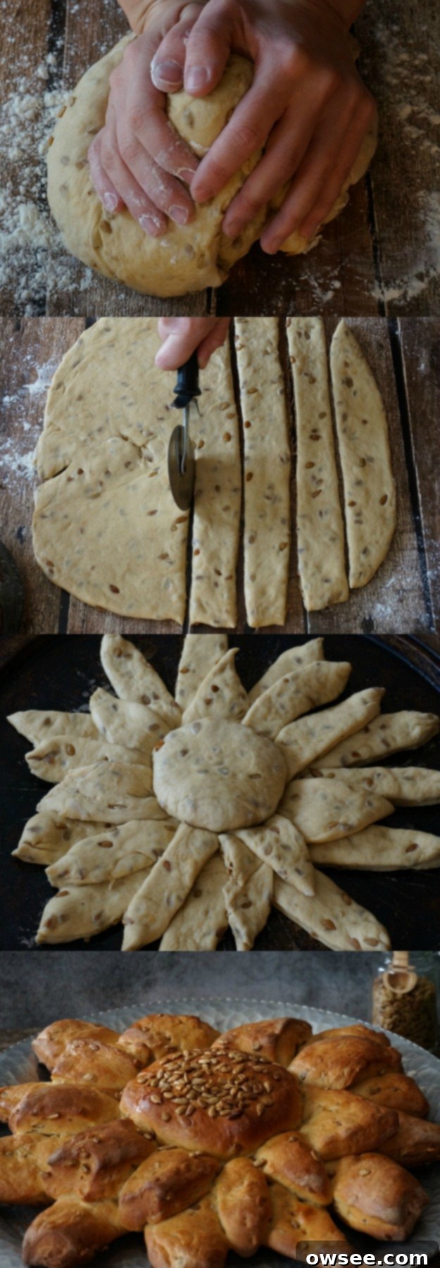 Beautifully baked Sunflower Bread, slightly sweet and nutty, an easy multigrain bread.