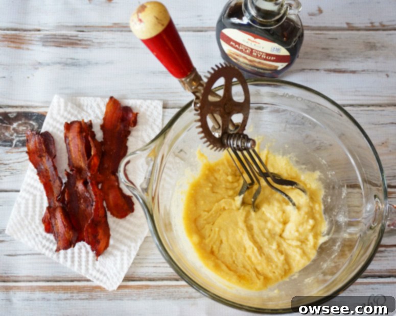 Maple Bacon Cornbread. Sweet and savory maple bacon cornbread, a simple twist on cornbread mix that takes 25 minutes.