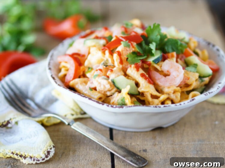 Fiery Sriracha Shrimp Pasta Salad 4 Sriracha Shrimp Pasta Salad