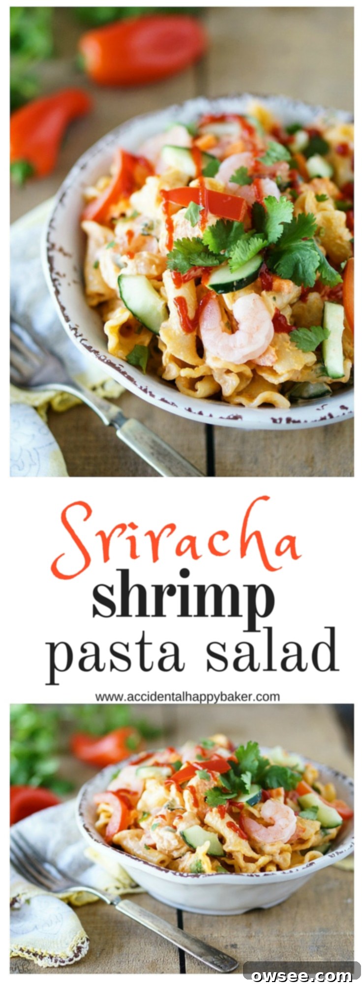 Fiery Sriracha Shrimp Pasta Salad 7 Sriracha Shrimp Pasta Salad