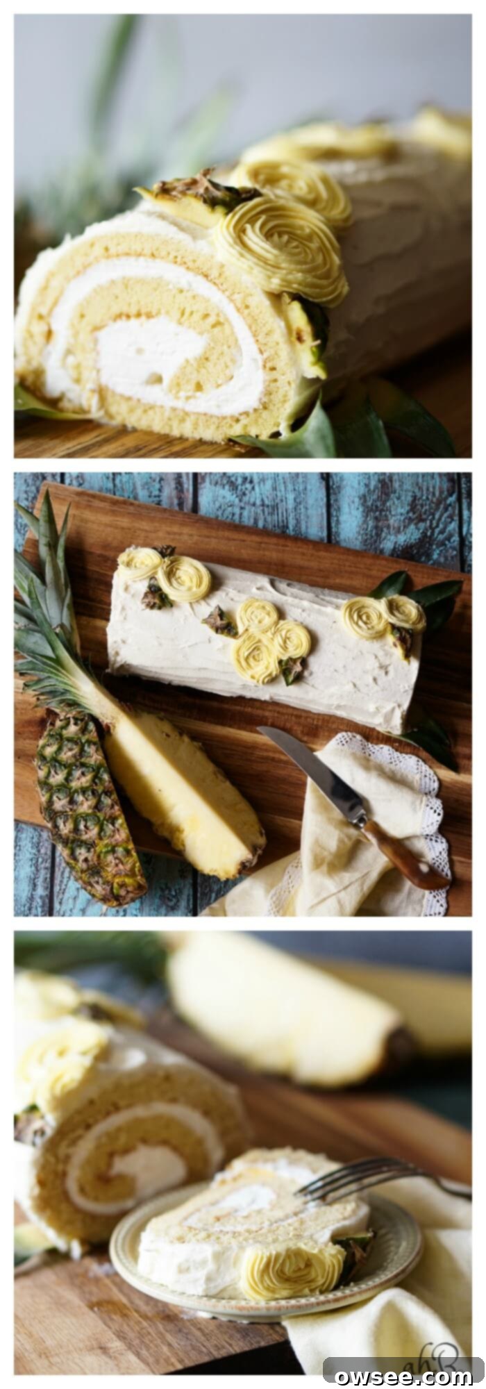 Pina Colada Paradise Roll 2 Pina Colada Swiss Cake Roll