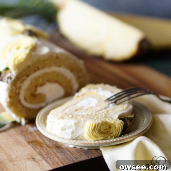 Pina Colada Swiss Cake Roll