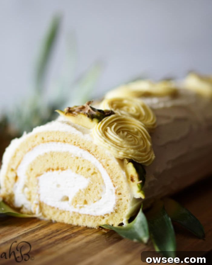 Pina Colada Paradise Roll 7 PIna Colada Swiss Cake Roll