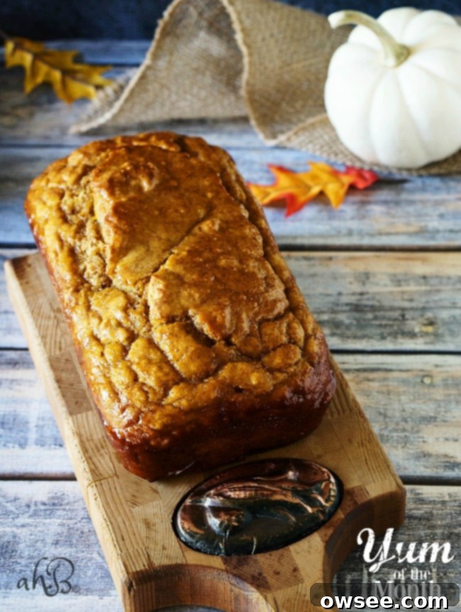 Spiced Pumpkin Beer Bread 2 Delicious Pumpkin Beer Bread loaf, fresh out of the oven, ready to be sliced.