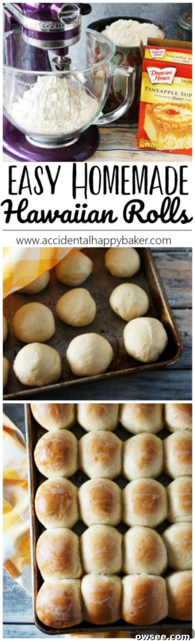 Fluffy Homemade Hawaiian Rolls 2 Soft and fluffy Hawaiian rolls, perfect as dinner rolls or for slider buns. Best of all this Hawaiian sweet roll recipe is just 4 ingredients and super easy to make.