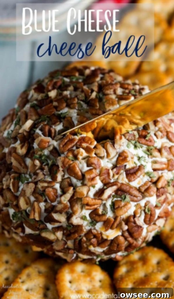 Blue Cheese Cheese Ball with a sprinkle of pecans and parsley