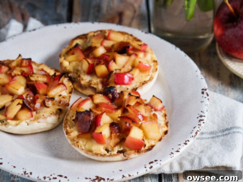 Hearty Apple, Bacon & Cheese English Muffins 6 Apple Bacon Cheese English Muffins