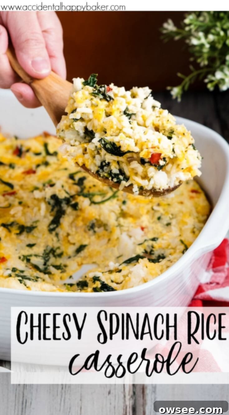 Pin for Spinach Rice Casserole recipe