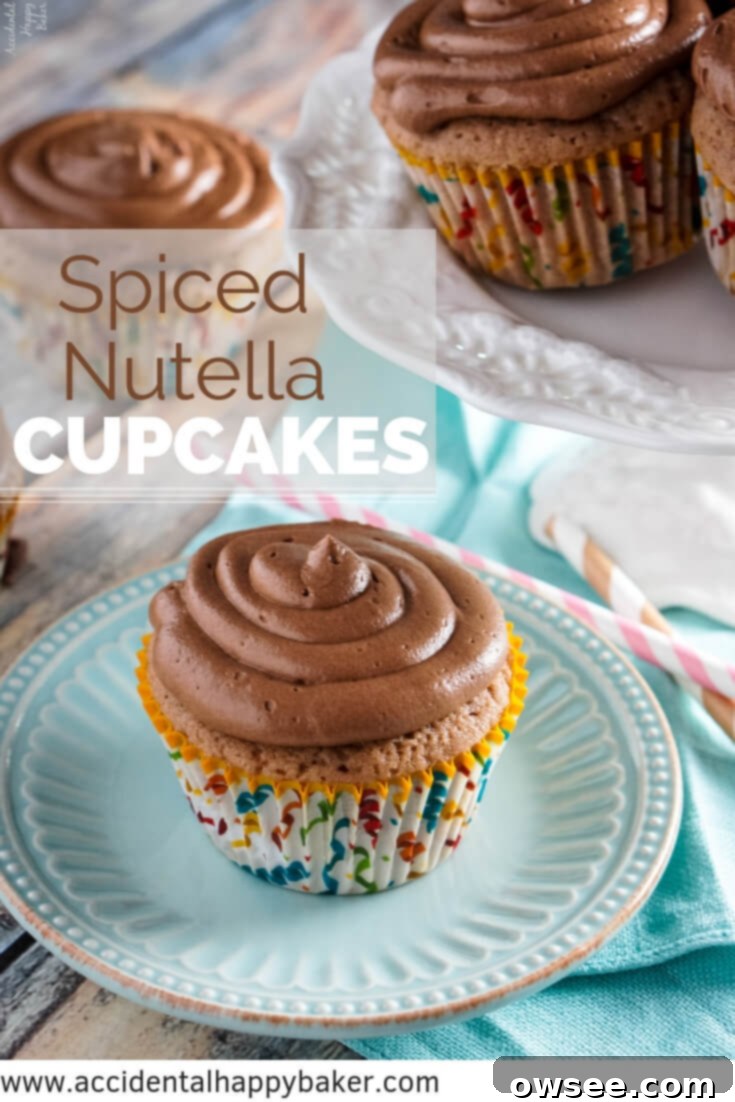 A Pinterest-ready image of Spiced Nutella Cupcakes, perfect for sharing on social media and inspiring others to bake.