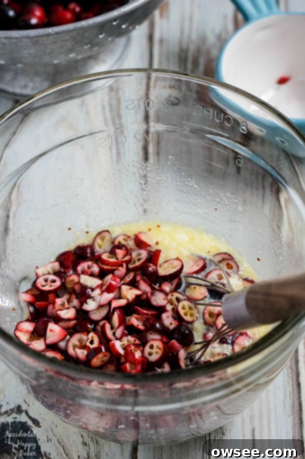 Fresh Cranberries in a bowl, ready for baking