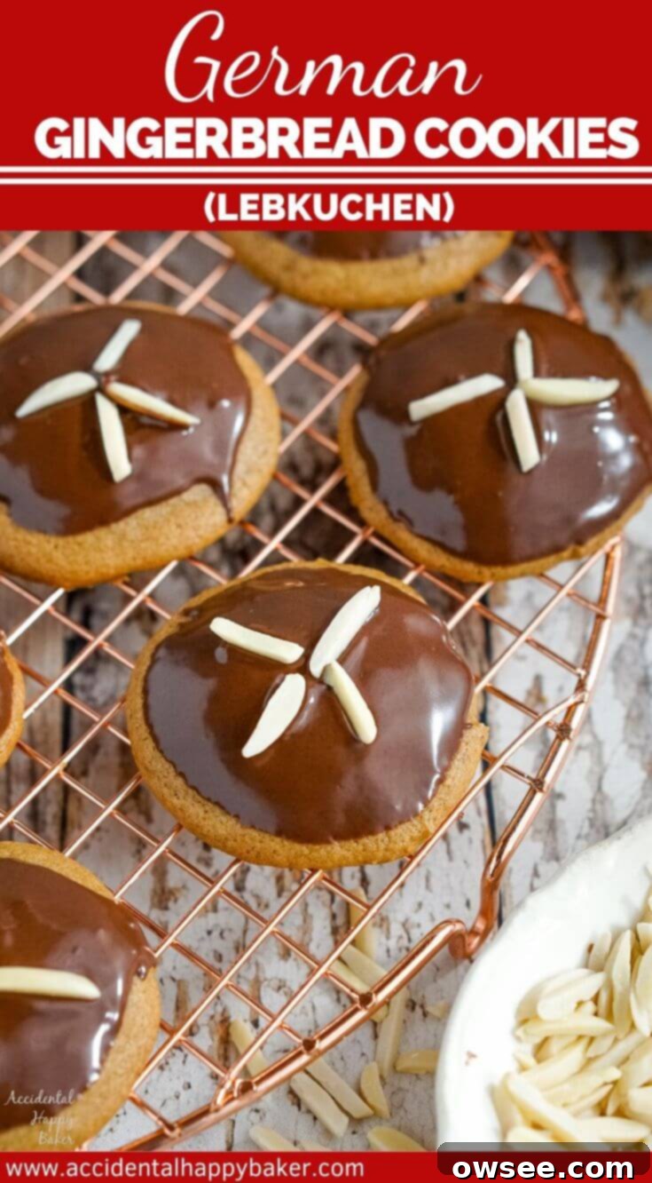 German gingerbread cookies are also known as Lebkuchen. These traditional German Christmas cookies are thick and soft gingerbread cookies with a unique spice blend that gives an old world flavor. #germangingerbreadcookies #lebkuchen#christmascookies #gingerbreadcookies