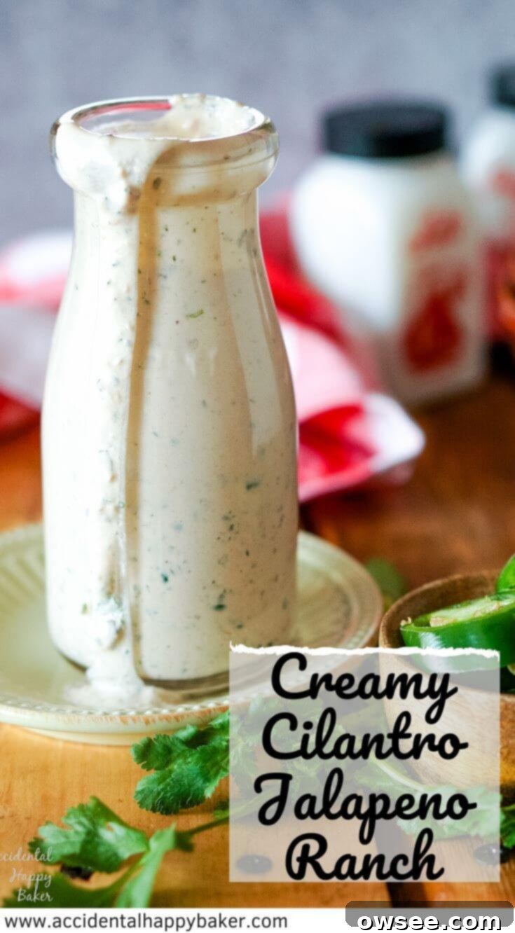 Creamy Cilantro Jalapeno Ranch makes a great salad dressing, nacho topping, and dip for so many things. It’s cool and creamy, but also spicy. It’s fresh and flavorful, but makes use of ranch dip to keep it easy for quick preparation.