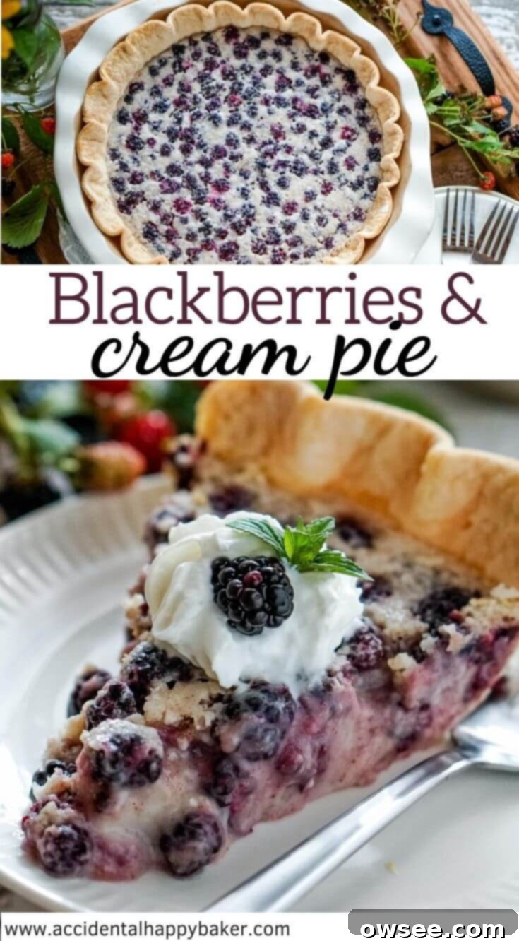 Simple ingredients shine in this unbelievably easy, creamy and decadent blackberries and cream pie recipe. An old fashioned dessert you’ll add to your keeper box! 