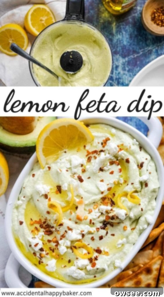 Zesty Feta Spread 8 Creamy dreamy Lemon Feta dip is bright and lemony, cheesy and delicious with a hint of red pepper spice. It's perfect for dipping pita chips and crudites.
