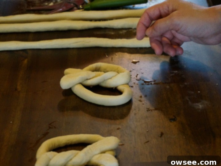 Finished Asiago cheese soft pretzels brushed with garlic butter