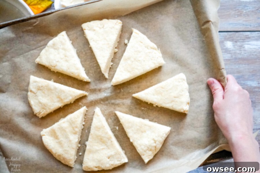 Savory White Cheddar Scones 8 The scones are gently separated before baking.