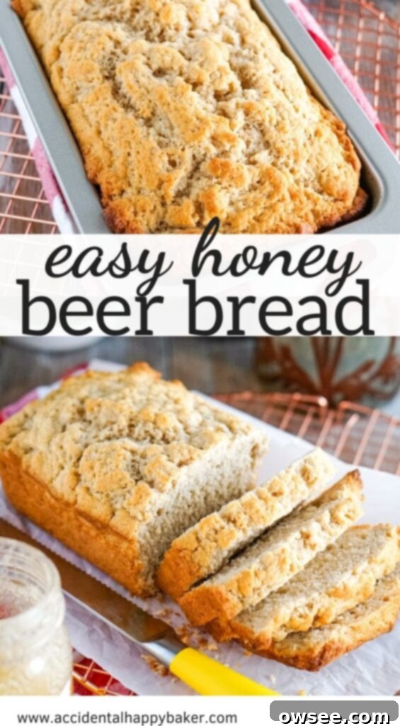 Golden Honey Beer Loaf 9 Honey Beer Bread is one of the easiest, yet heartiest and most flavorful breads to make. This bread recipe just takes a few ingredients and a few minutes to prep.