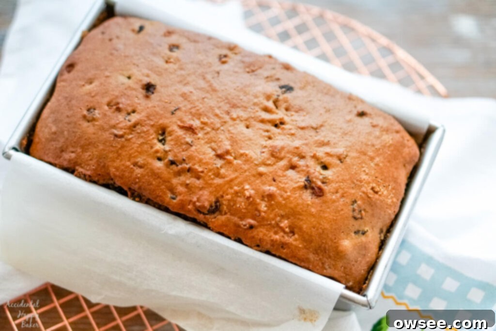 Bara Brith Traditional Welsh Tea Bread 9 A loaf of bara brith cooling on a wire rack.