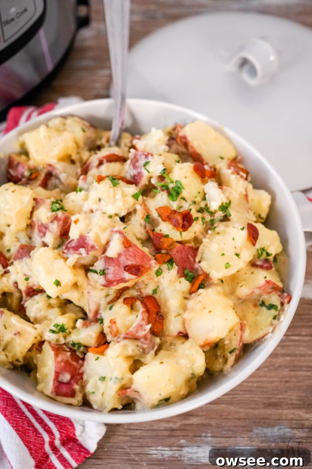 Creamy Instant Pot Ranch Potatoes 2 A bowl of creamy ranch potatoes.