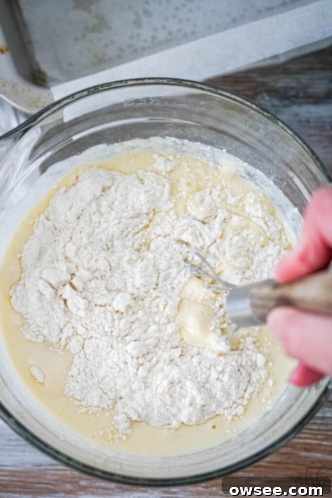Simple Strawberry Yogurt Loaf 7 Add the wet ingredients to the dry ingredients.